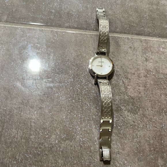 COACH WATCH - DIAMOND MARKERS, MOTHER OF PEARL, STAINLESS STEEL, WATER RESISTANT - Picture 1 of 4